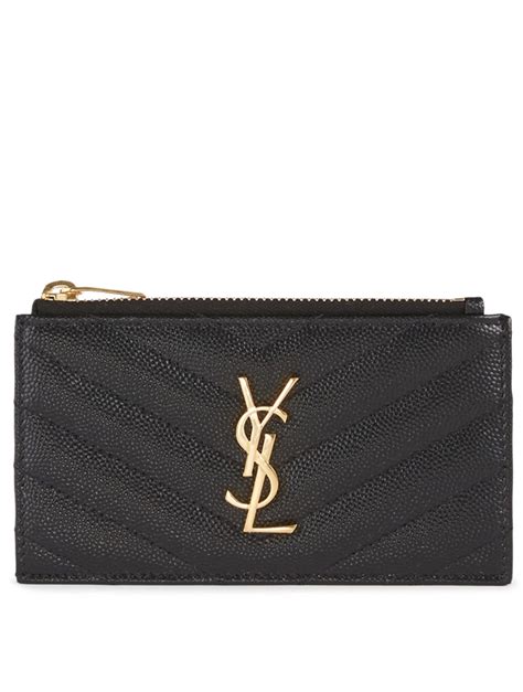 ysl card hder|YSL card holder with zipper.